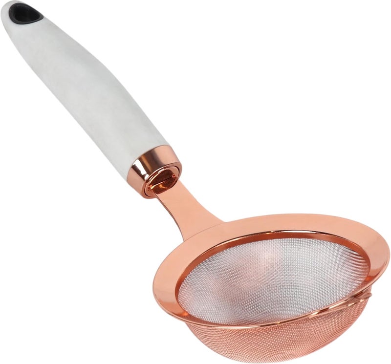 بي آند دي مصفي شاي شبكي دقيق من B&D بتشطيب ذهبي وردي ومقبض أبيض - Image 1