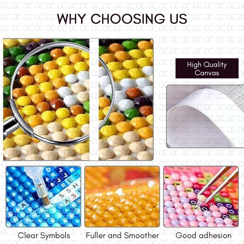 Retailio مجموعة رسم الماس 5D من ريتايليو برقم كامل من الكريستال للتطريز والتصوير الفني لتزيين جدران المنزل، فتاة الزهرة - 11.8x15.8 إنش - Image 4