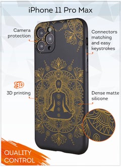 MOBILIUS for iPhone 11 Pro Max Case, Shockproof Protective Phone Case Cover for iPhone 11 Pro Max, with Meditation Pattern  - Image 2