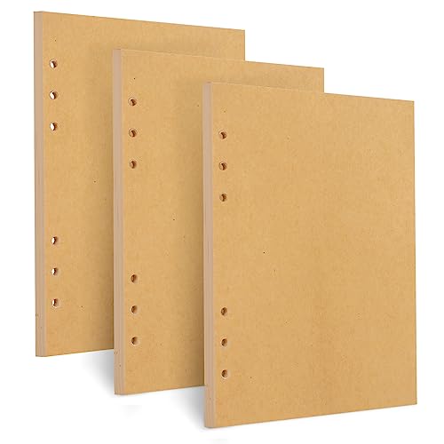 Toplive A5 Refill Paper, [3 Pack] Toplive 100GSM Thick Refillable 6 Hole Filler Inserts - 135 Sheets (270 Pages) for 6 Ring Binder Journal Notebook, Kraft - Image 1