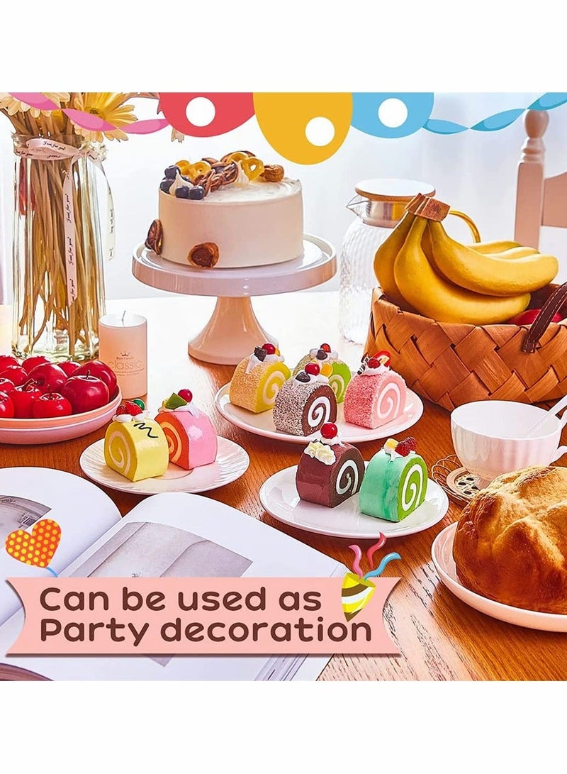 8 Pieces Realistic Artificial Simulation Cake Dessert, Mixed Fake Cake Food Model Home Staging Crafts Photography Props Fake Swiss Roll Kitchen Home Decoration Display (4 Colors) - Image 3