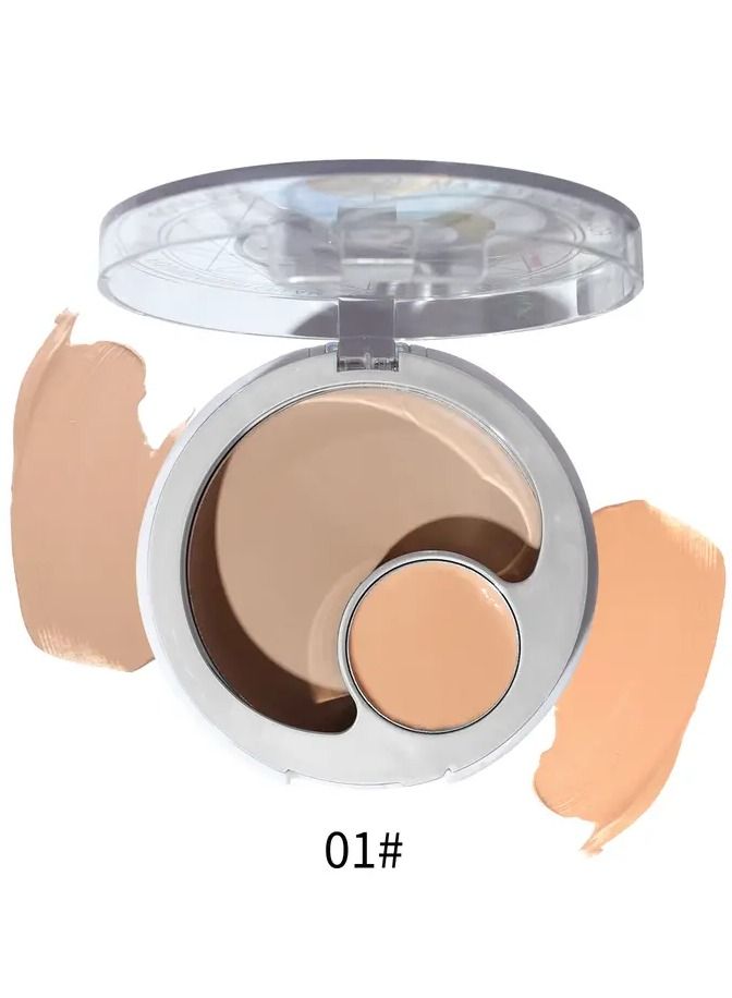 JULIA POP 2 in 1 Foundation Cream Professional Color Correcting Concealer Cream Long-Wearing Full Coverage Makeup and Corrector for Under Eye Dark Circles Acne & Blemishes Reduces Redness No.01 - Image 1