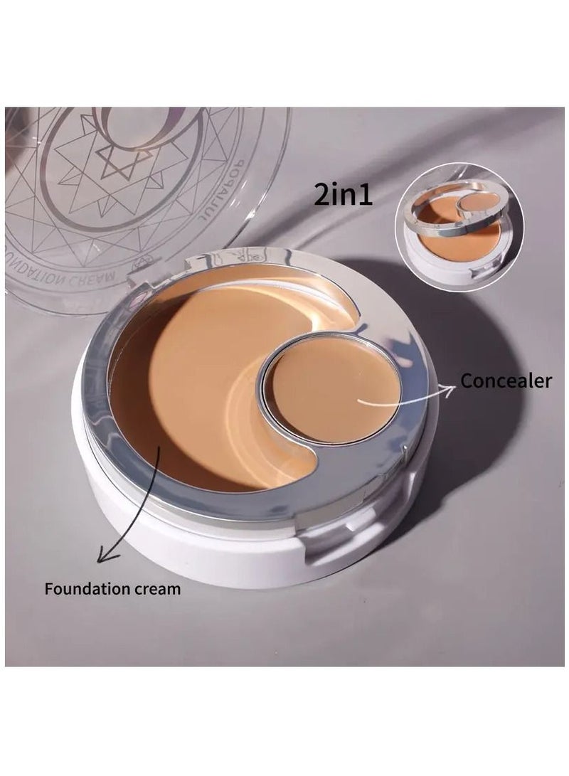 JULIA POP 2 in 1 Foundation Cream Professional Color Correcting Concealer Cream Long-Wearing Full Coverage Makeup and Corrector for Under Eye Dark Circles Acne & Blemishes Reduces Redness No.01 - Image 3