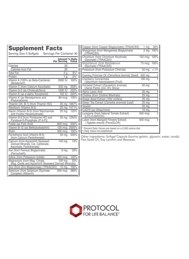 Protocol For Life Balance Protocol Ortho Multi Antioxidants Bone Health Multivitamin For Women 90 Softgels  - Image 3