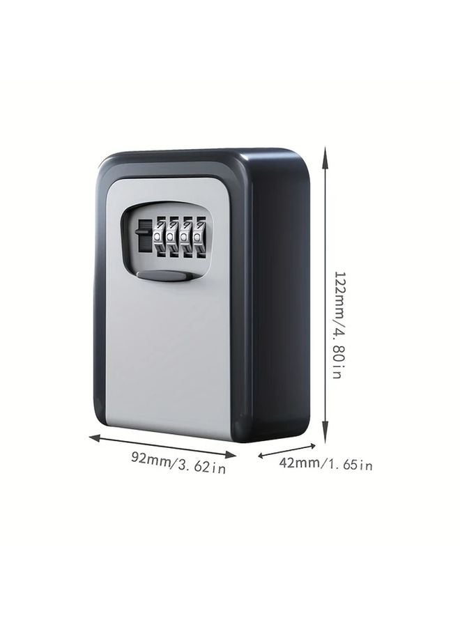 Black Wall Mounted Key Safe With Password Combination Lock For Home Hotel - Image 3