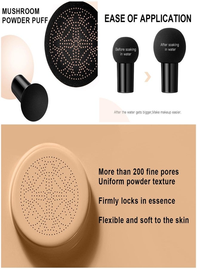 LemonSac Mushroom Head Air Cushion CC Cream Foundation BB Cream Foundation Makeup Moisturizing CC Cream Liquid Foundation,Concealer Lasting Makeup Foundation Even Skin Tone Makeup Base Primer (#04 Nude) - Image 5