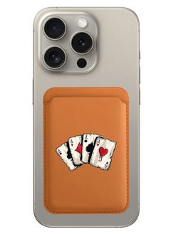 Magnetic Wallet, Compatible with MagSafe Wallet, for iPhone Wallet, for iPhone 16/15/14/13/12 Series, Not for iPhone 13/12 mini, 3 Card Holder, Vegan Leather, Brown - aces 2