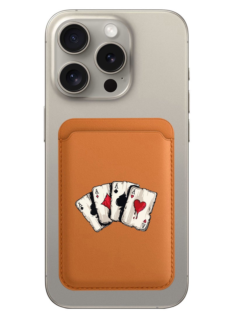 Theodor - Magnetic Wallet, Compatible with MagSafe Wallet, for iPhone Wallet, for iPhone 16/15/14/13/12 Series, Not for iPhone 13/12 mini, 3 Card Holder, Vegan Leather, Brown - aces 2 - Image 1