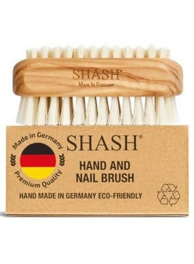 SHASH Since 1869 Hand Made In Germany - Natural 100% Natural Boar Bristle Nail Brush - Gently Removes Dirt And Grime For Clean Hands - Exfoliates Skin For Soft, Smooth Texture, Wood (Olive) - Image 1