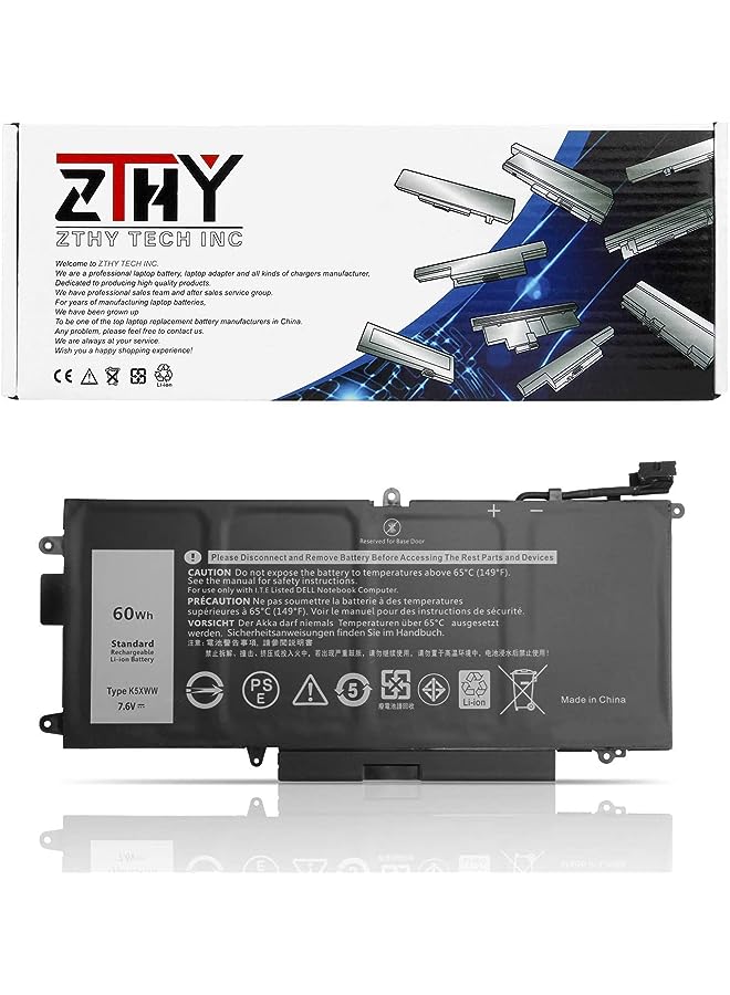 ZTHY Battery Replacement For Dell Latitude 7389 Latitude 7390 Latitude 12 5000 5289 2-In-1 L3180 E5289 P29S001 P29S002 Series Laptop 451-Bbzc 6Cyh6 71Tg4 725Ky N18Gg Cfx97 7.6V 60Wh 4Cell - Image 1
