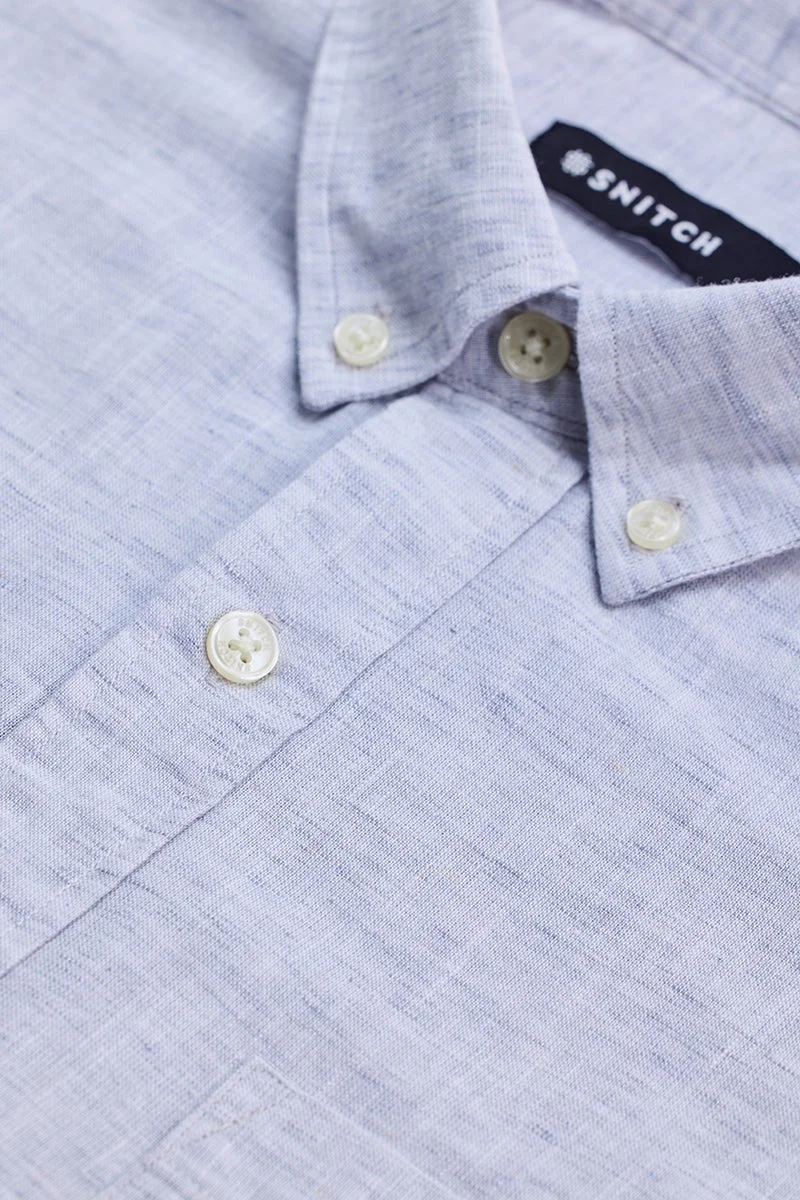 SNITCH Light Blue Textured Long Sleeve Slim Fit Shirt