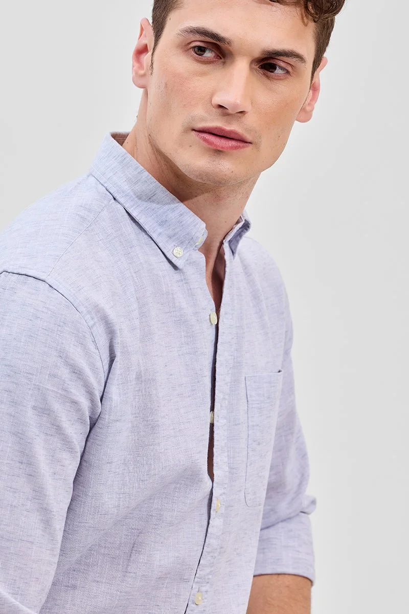 SNITCH Light Blue Textured Long Sleeve Slim Fit Shirt