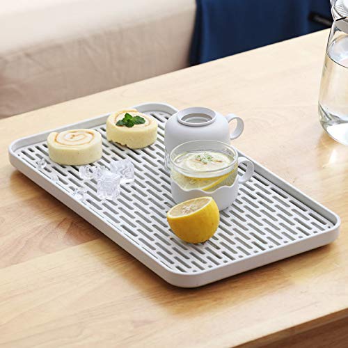 Bonilve Small Cup & Dish Drying Rack Kitchen  Drain Board for Kitchen Sink  Dish Drain Tray-White with Drainboard Large Enough for Counter  Coffee Table  Outdoor - Image 3