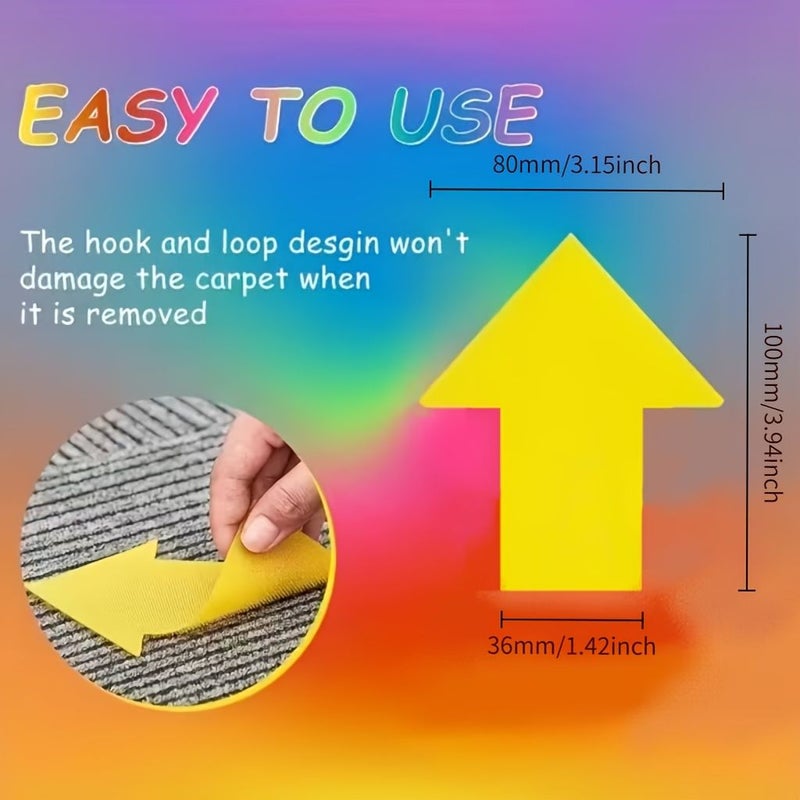 10 Colored Arrow Carpet Markers 3.94 Inch Seat Markers for Classroom Distancing - Image 3