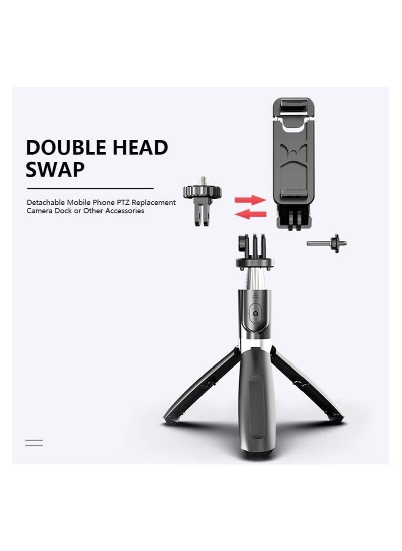 ELTRAZONE Portable 40 Inch Aluminum Alloy Selfie Stick Phone Tripod with Wireless Remote Shutter Compatible with iPhone 12 11 pro Xs Max Xr X 8 7 6 Plus - Image 2