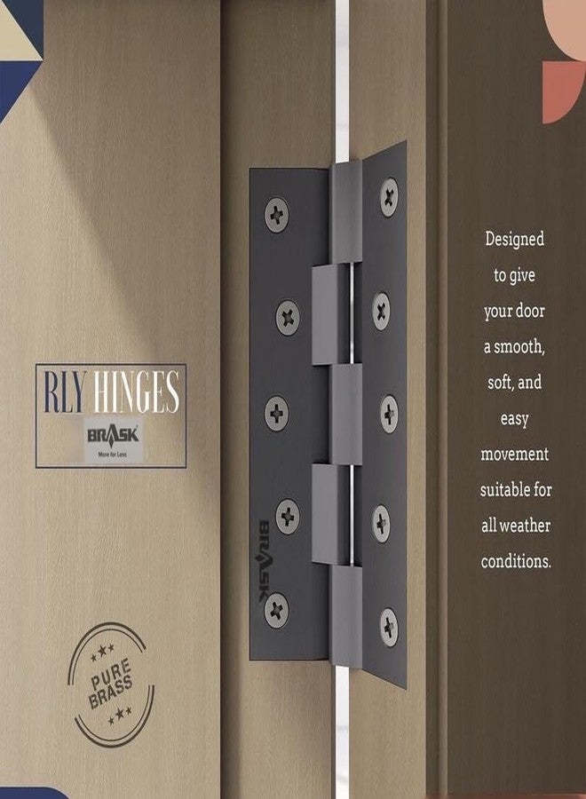 BRASK Brass Railway Hinges 12" x 1.1/2" x 3/16 (300 mm x 38 mm x 5 mm) | Door Hinges for Extra Heavy Doors | 12 Inches Extra Heavy Brass Door Hinges (Antique, 1) - Image 5