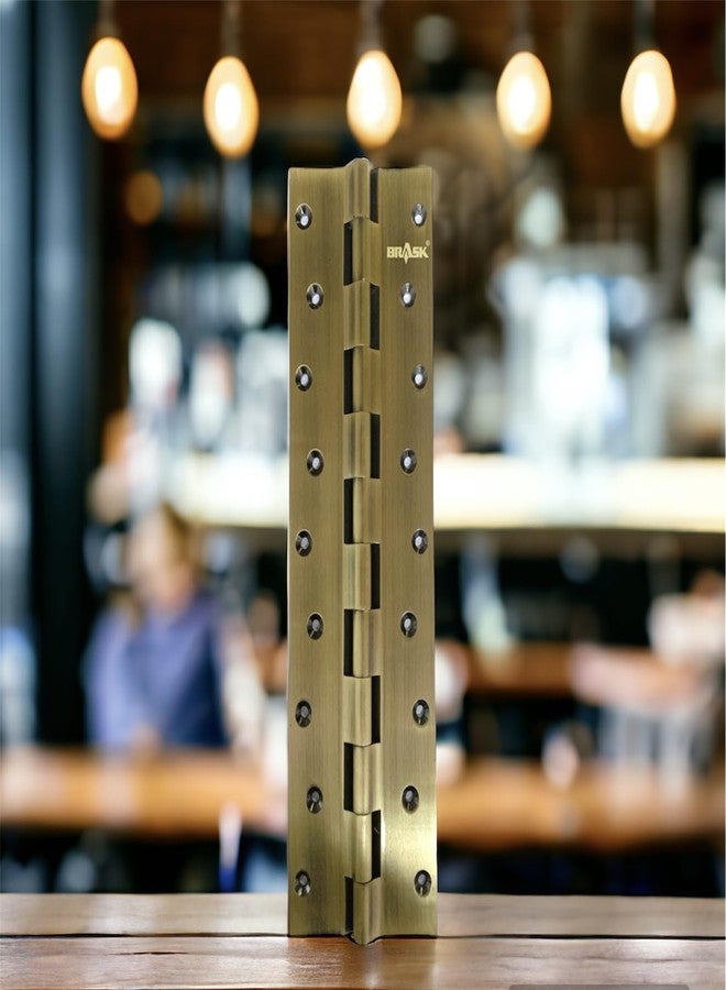 BRASK Brass Railway Hinges 12" x 1.1/2" x 3/16 (300 mm x 38 mm x 5 mm) | Door Hinges for Extra Heavy Doors | 12 Inches Extra Heavy Brass Door Hinges (Antique, 1) - Image 3