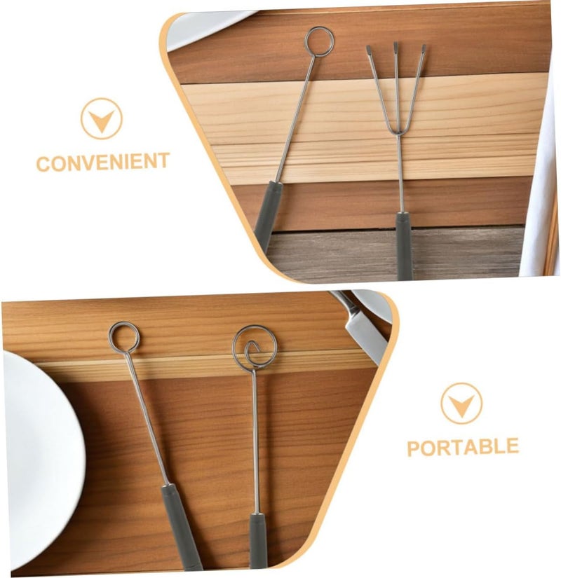 Stainless Steel Fondue Forks Set with Cheese and Chocolate Dipping Tools, 12pcs Hand Forks for Fondue Parties and DIY Decorating, Heat Resistant Utensils for Hot Pot and Dessert - Image 3