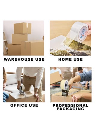 Duravel Pack Of 1 Clear Packing Tape, 2 inches x 50 yards Strong Heavy Duty Packaging Tape for Sealing Parcel Boxes, Moving Boxes Houses,Office Supplies - view 3