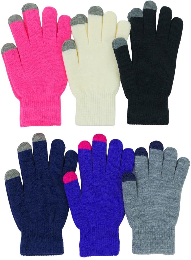 مجموعة قفازات ToBeInStyle النسائية السحرية المصنوعة من الأكريليك، 6 قطع - ألوان متنوعة لشاشات اللمس - مقاس واحد - Image 2