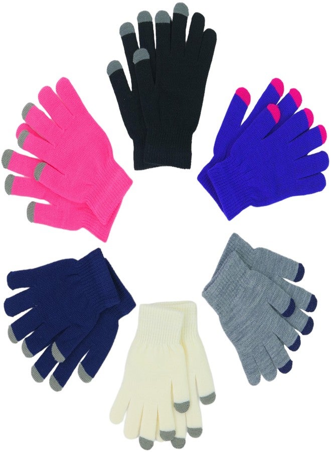 مجموعة قفازات ToBeInStyle النسائية السحرية المصنوعة من الأكريليك، 6 قطع - ألوان متنوعة لشاشات اللمس - مقاس واحد - Image 4