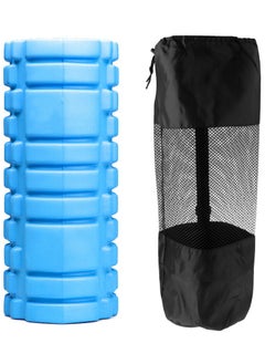 Generic Yoga Foam Roller for Deep Tissue Massage Muscle with Carry Bag, Light Blue  - Image 1