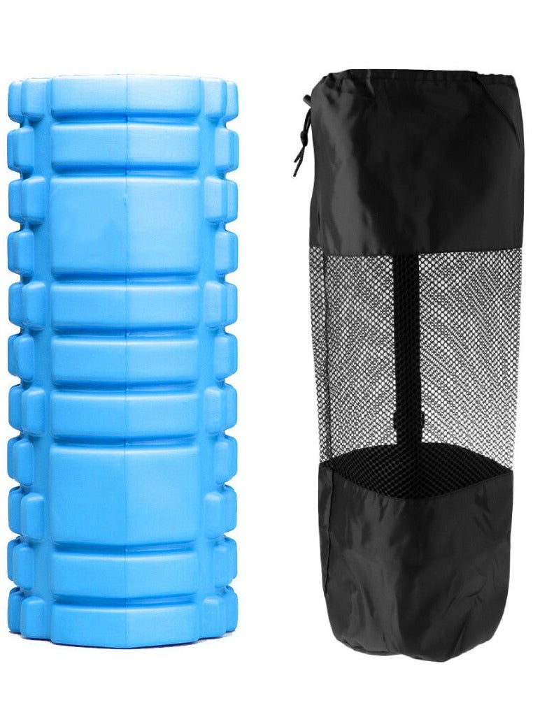 Generic Yoga Foam Roller for Deep Tissue Massage Muscle with Carry Bag, Light Blue - Image 1