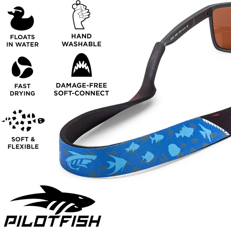 Pilotfish Neoprene Sunglasses Strap – Neoprene Eyewear Retainer, Secure Floating Sunglass Cord with Anti-Slip Ends - Image 2