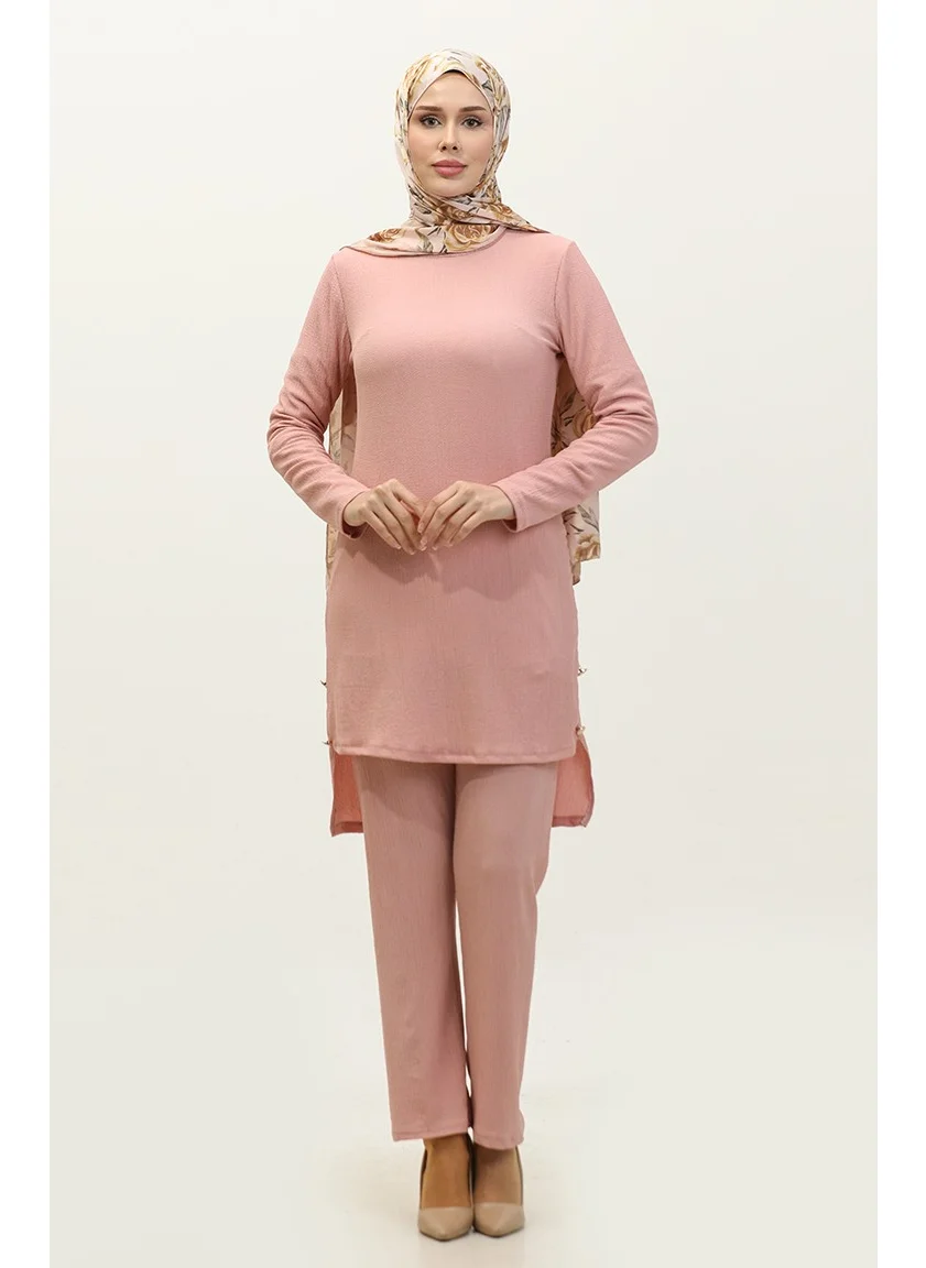 سيفا ميرفي Button Detailed Tunic Trousers Double Suit 0101DA-01 Powder