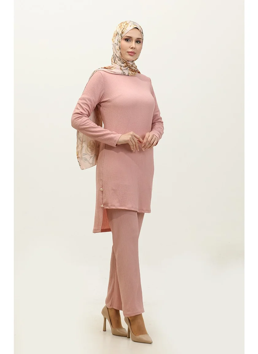 سيفا ميرفي Button Detailed Tunic Trousers Double Suit 0101DA-01 Powder