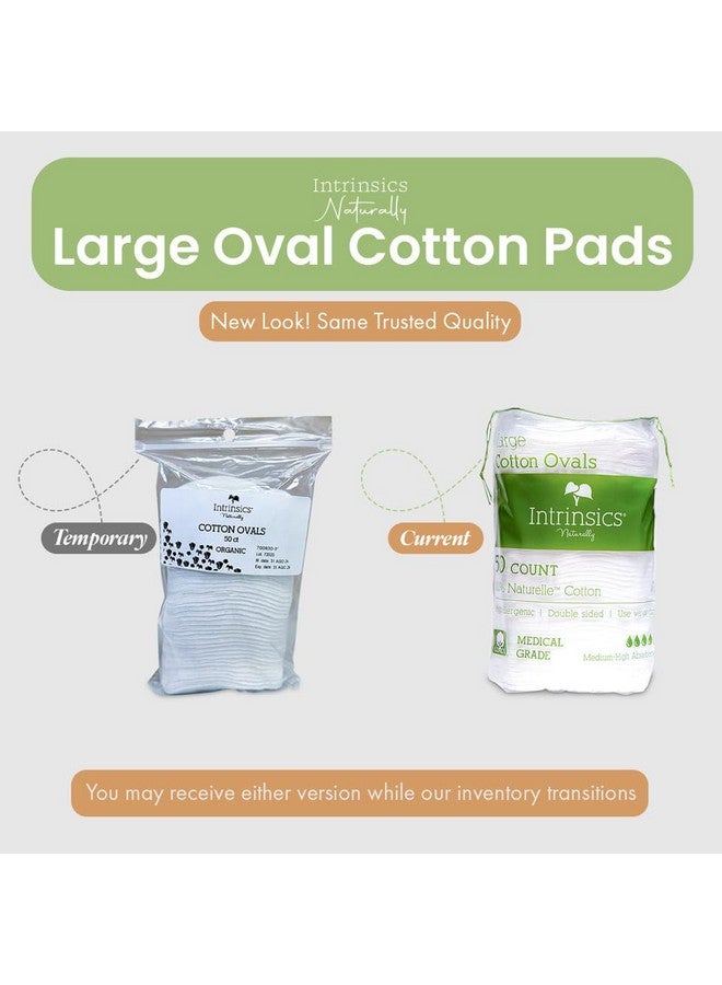 Intrinsics Large 3” Oval Cotton Pads for Face - 50 Count, Premium 100% Pure Cotton Makeup Remover Pads, Hypoallergenic and Lint-Free Cotton Rounds for All Skin Types - Image 2
