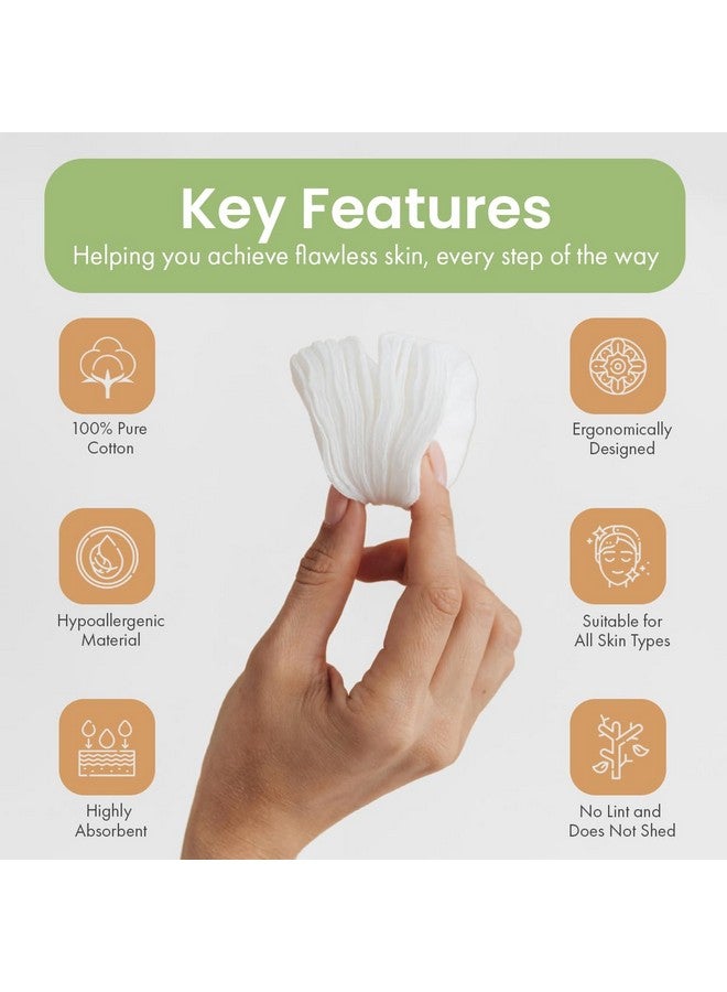 Intrinsics Large 3” Oval Cotton Pads for Face - 50 Count, Premium 100% Pure Cotton Makeup Remover Pads, Hypoallergenic and Lint-Free Cotton Rounds for All Skin Types - Image 3