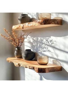 Home Gallery 2 Set Of Rectangle Wooden Floating Shelf 70x20 cm  - Image 4