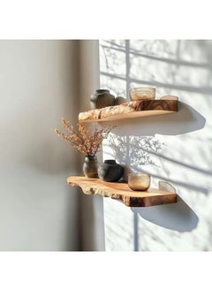 Home Gallery 2 Set Of Rectangle Wooden Floating Shelf 70x20 cm  - Image 2