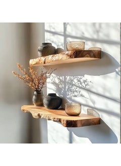 Home Gallery 2 Set Of Rectangle Wooden Floating Shelf 70x20 cm  - Image 3