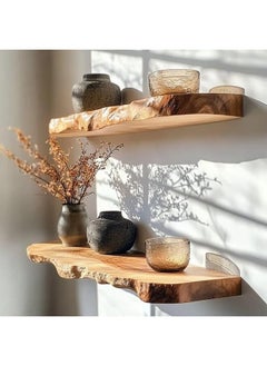Home Gallery 2 Set Of Rectangle Wooden Floating Shelf 70x20 cm  - Image 1