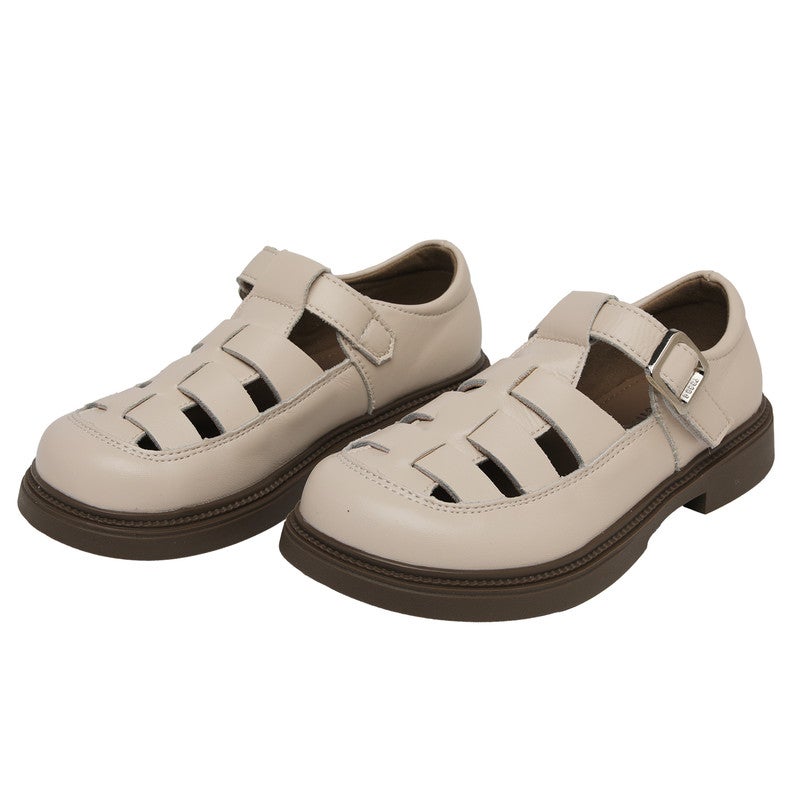 Lucky Kids Girls Summer Sandals,Closed Toe Leather Soft Rubber Flat Causal Summer Shoes for Toddler/Little kids/Big Kids - Image 3