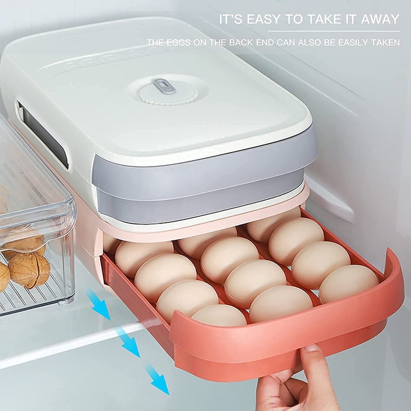 SEVIA Savia MultiLayer Egg Fresh Storage Box Refrigerator Egg Storage Container Household Colorful for Kitchen Fridge Drawer Type Eggs Box Egg Storage Saving Container 1Pcs Multicolor - Image 3