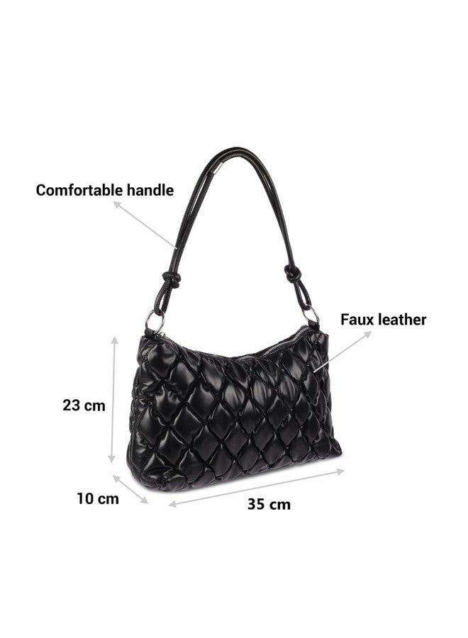 Mochi Women Black Chic Spacious Shoulder Bag (66-201) - Image 3