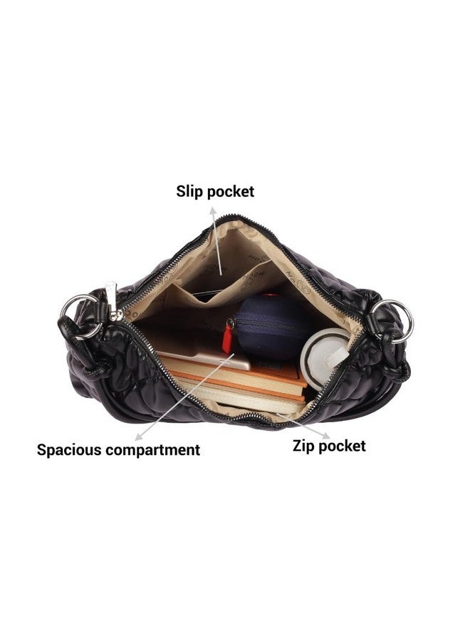 Mochi Women Black Chic Spacious Shoulder Bag (66-201) - Image 5