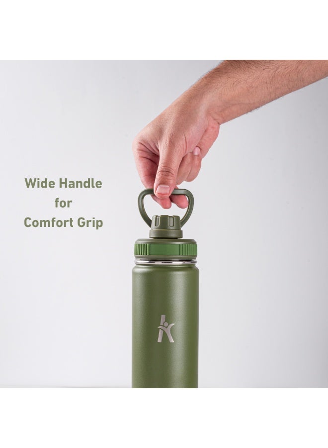KRYMSO 750ml Stainless Steel Water Bottle, Double Wall Insulated Water Bottle, Leak Proof, BPA Free, Silicone Boot, Thermos Bottle, Cold Hot Bottle for Kids, School, Gym - Image 4