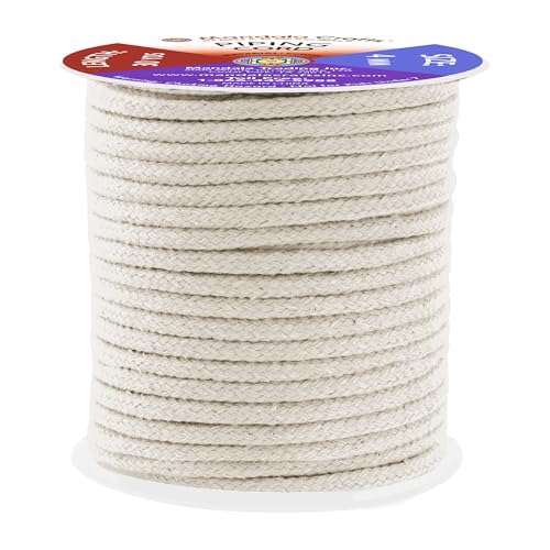 Mandala Crafts Natural Soft Replacement Drawstring Cords for Sweatpants Bags - Piping Cord for Sewing Upholstery - 30 Yds 4mm Cotton Cording Macrame Rope Corset Strings - Image 1