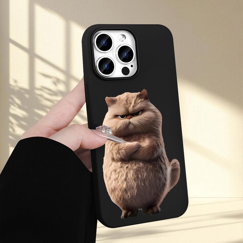 حافظة هواتف كرتونية سوداء مقاومة للصدمات لجهاز iPhone 14 Pro Max ذات تشطيب غير لامع - Image 5