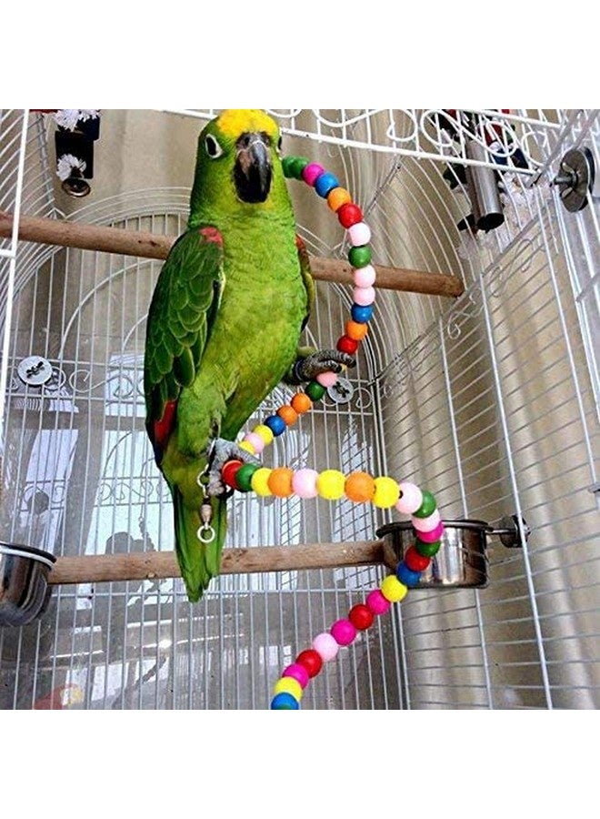 إيميلي بيتس لعبة أرجوحة الطيور، ملحقات الطيور، ألعاب المضغ والتسلق، ألعاب الطيور المرنة للببغاء، طيور الحب، الكوكتيل، الكونيور، العصافير، الكناري، المكاو، الطيور (150 سم) - Image 2