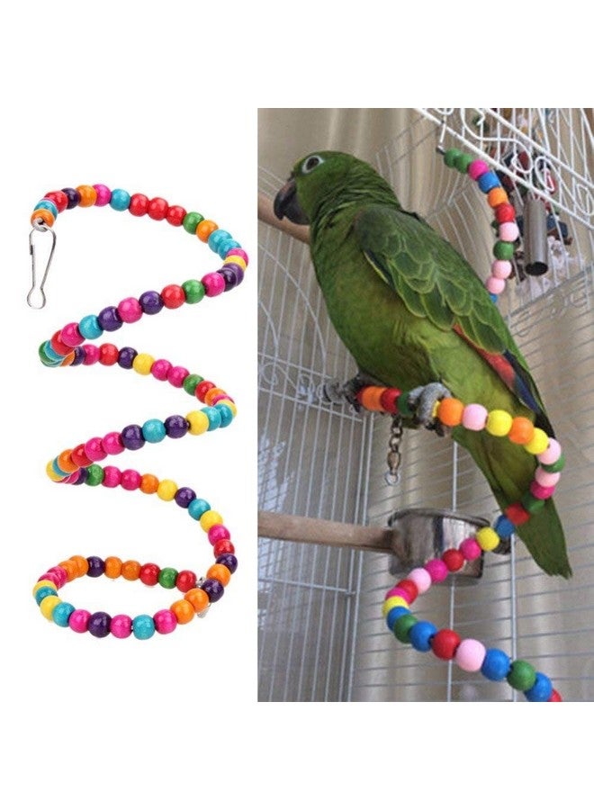 إيميلي بيتس لعبة أرجوحة الطيور، ملحقات الطيور، ألعاب المضغ والتسلق، ألعاب الطيور المرنة للببغاء، طيور الحب، الكوكتيل، الكونيور، العصافير، الكناري، المكاو، الطيور (150 سم) - Image 1