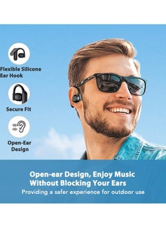 Digipace Open Ear Headphones True Wireless Earbuds Bluetooth 5.4 with Earhooks, Air Conduction Headphone with ENC Noise Cancellation Mic, Sport Earphones, Compatible with iPhone & Android, Black  - Image 2