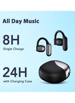 Digipace Open Ear Headphones True Wireless Earbuds Bluetooth 5.4 with Earhooks, Air Conduction Headphone with ENC Noise Cancellation Mic, Sport Earphones, Compatible with iPhone & Android, Black  - Image 5