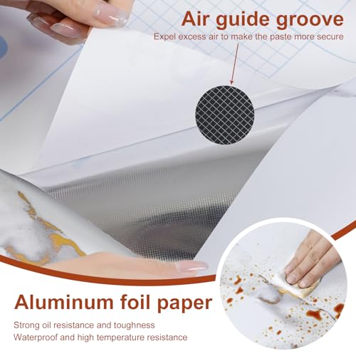 Yun-aeon Thick Marble Contact Paper for Countertops 15.7"x 78.7" - White and Gold Glossy Peel and Stick Wallpaper Self-Adhesive Removable Countertops for Kitchen Bathroom Cabinets - Image 4
