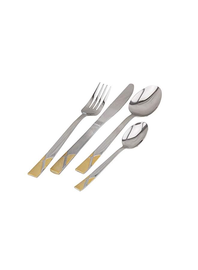 Berger 24 Piece Silverware Flatware Cutlery Set With Round Stand, Stainless Steel Includes 6 Knife, Fork, Tea Spoon, Dinner Mirror Polished, Dishwasher Safe - Image 2