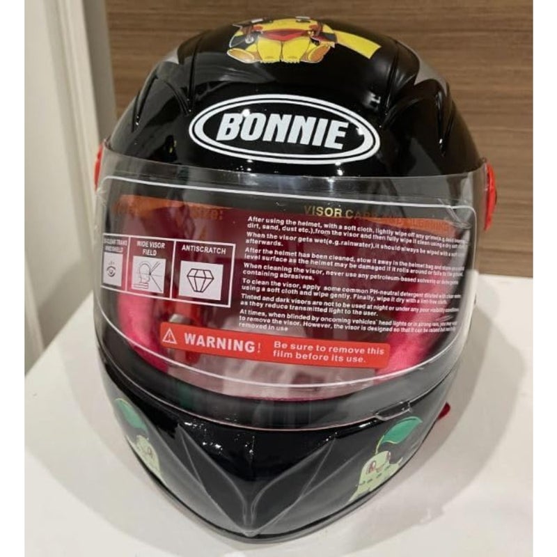 's Full Face Helmet, cartoon style, breathable, strong, durable for Bicycle, Skateboard, Scooter, motorcycle 2 years to 12 years with kids gloves for safety - Image 4
